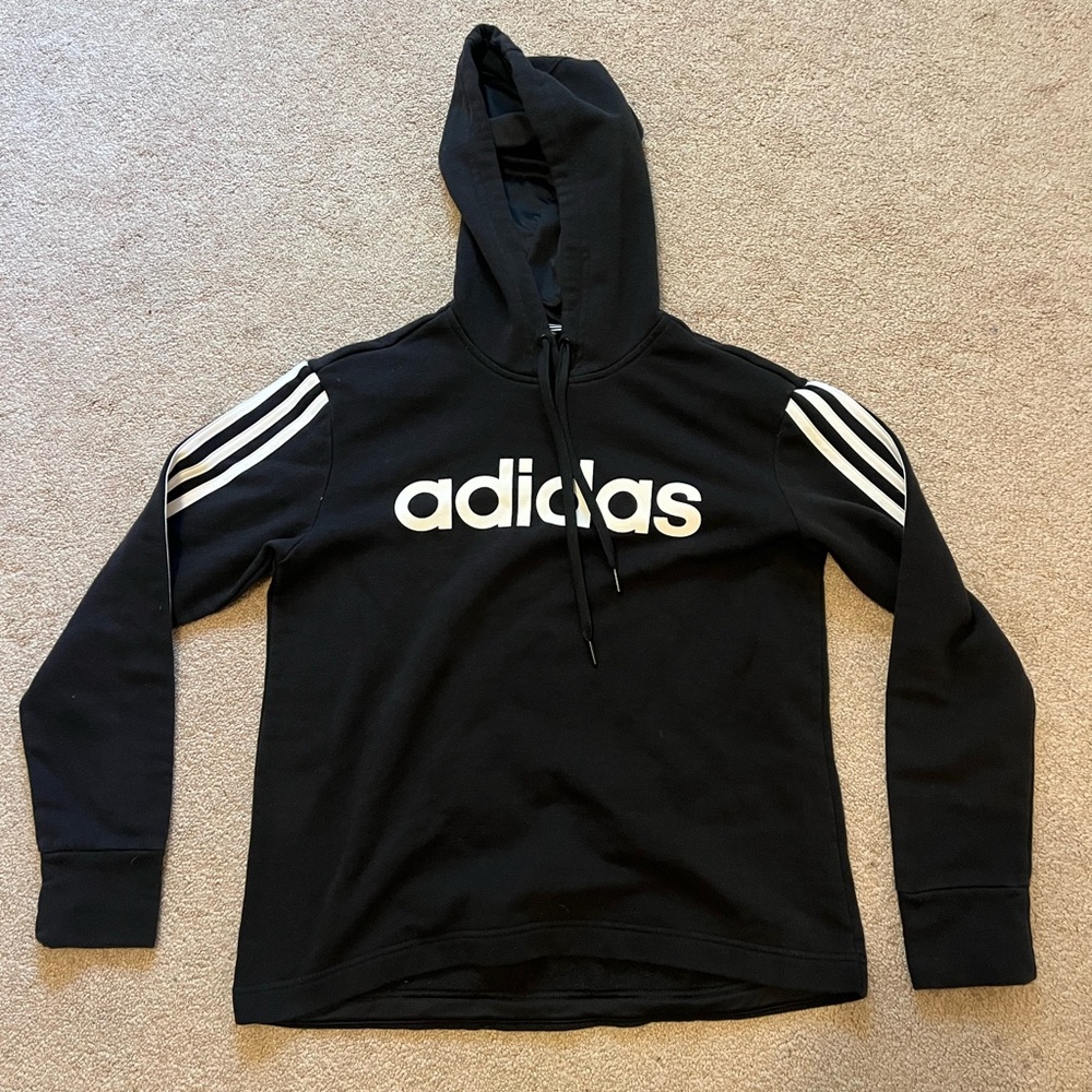 Adidas Essentials 3-Stripes French Terry Cropped Hoodie